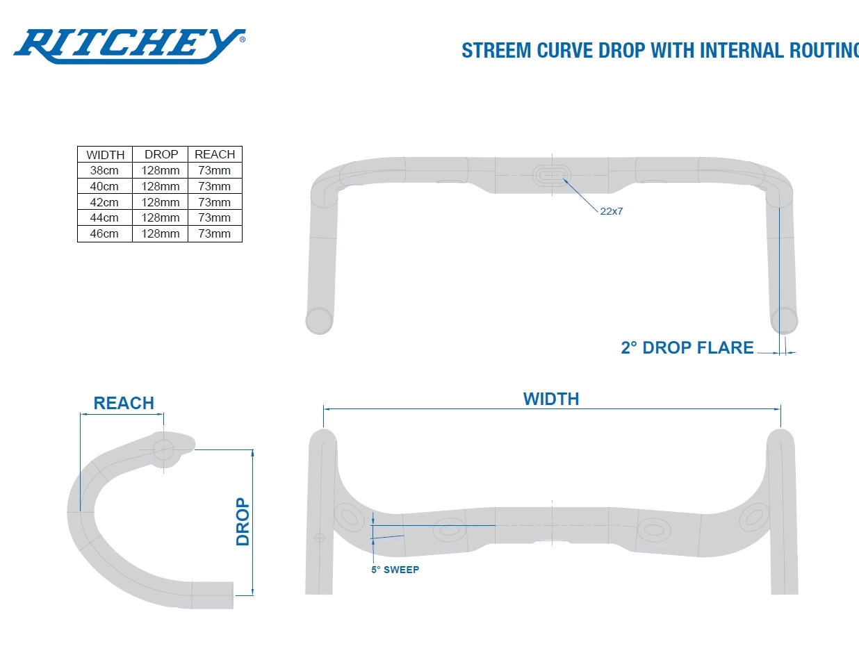 Ritchey WCS Streem Internal Routing 44cm Lenker 6 Ritchey WCS Streem Internal Routing 44cm Lenker – Bild 6